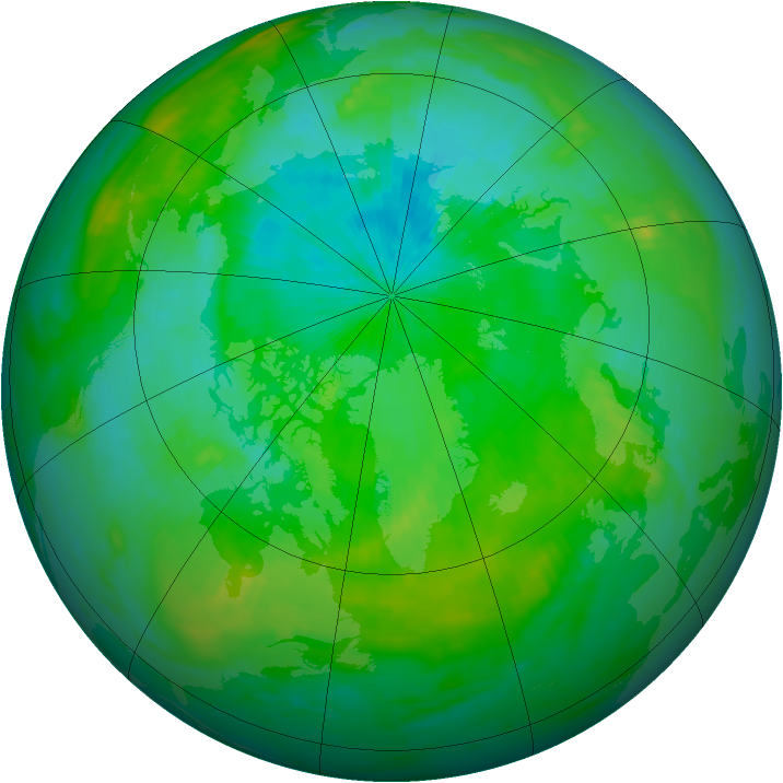 Arctic ozone map for 04 August 1992